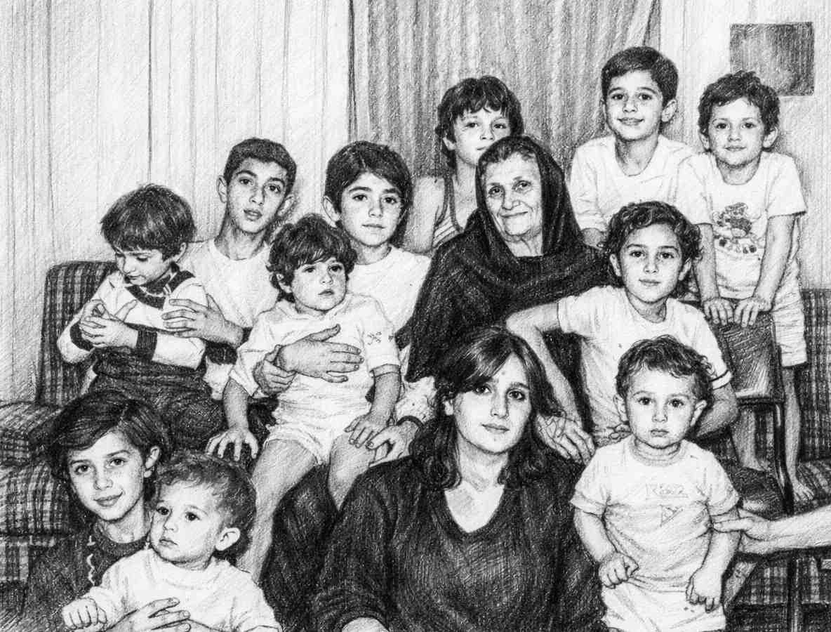 مادربزرگ و نوه هایش